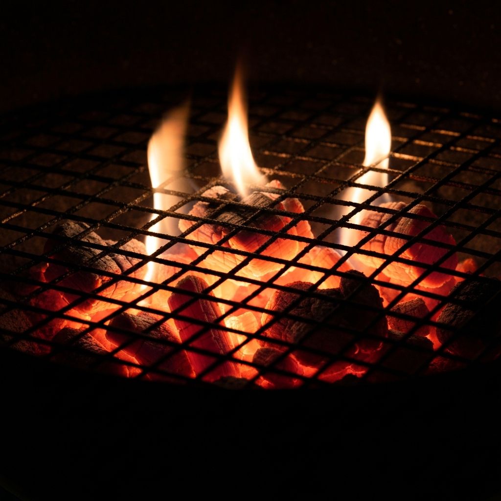 Brace ardente nel barbecue